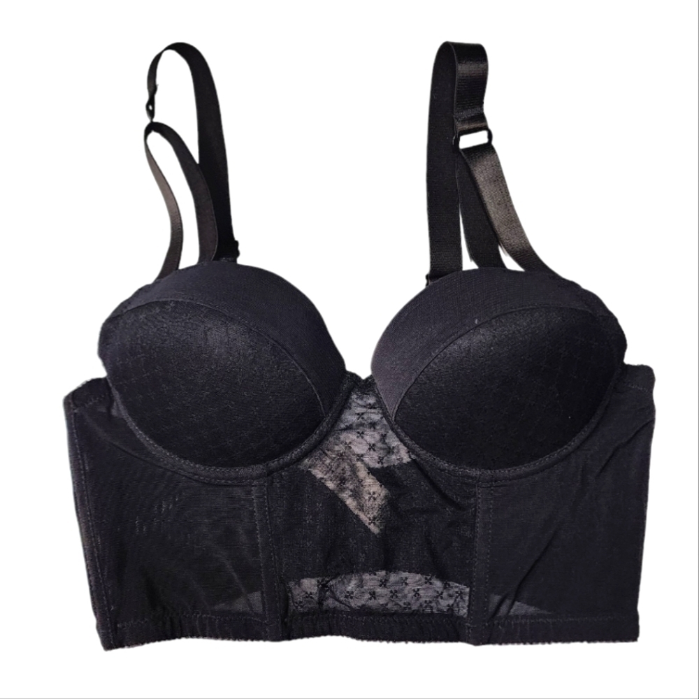 Forever 21 Mini Corset Bra Size Medium Black Lace